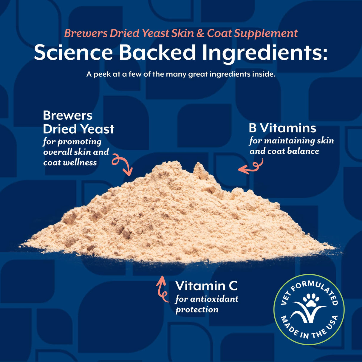 NaturVet – Brewer’s Dried Yeast Formula with Garlic Flavoring – Plus Vitamins – Supports Healthy Skin & Glossy Coat – Fortified with B-1, B-2, Niacin & Vitamin C – for Dogs & Cats (4 lb Powder)