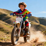 TOKCKYBL Kids Dirt Bike Gloves - Youth Motorcycle Gloves for Boys & Girls, Breathable Non-Slip Riding Full Finger Children Glove for BMX, Mountain Bike, ATV, Cycling & Outdoor Sports