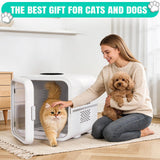 Automatic Pet Hair Dryer Box,Powerful Motor Fans Blower for Cats and Small Dogs,360° Drying,Temperature Control,Self-Dryer Boxes with 3 Adjustable Speed Settings&Quick Drying Modes, Cat Toys,Towel W