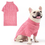 KOOLTAIL Valentines Dog Sweater for Large Medium Small Dogs,Turtleneck Cable Knitwear Pet Cold Weather Coats with Leash Hole, Warm Winter Pullover Clothes for Bulldog, Yorkie,Boy Girl, Pink M