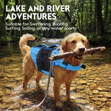 ASENKU Dog Life Jacket with Reflective Stripes, Adjustable High Flotation Dog Safety Vest, Ripstop Pet Lifesaver for Swimming Boating, Lightweight Pet Life Preserver for Medium Dogs (Blue, S)