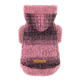Fitwarm Fuzzy Dog Sweater, Knitted Winter Dog Clothes for Small Dogs Girl, Pet Cat Hooded Outfit, Heather Pink, Black, XXL