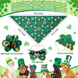Cuffbow 200 Pcs St. Patrick's Day Dog Bandanas Bulk with Sayings Dog Bandanas Triangle Scarf Puppy Bibs Pet Costume Adjustable Cat Outfit Washable Bibs Kerchief for Small Medium Pet
