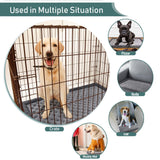 Large Dog Crate Pad 36 inch Gray Memory Foam Dog Kennel Bed Soft Flannel Washable Anti Slip Puppy Sleeping Mat,Grey