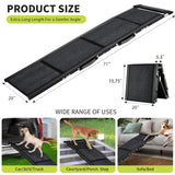 GarveeLife Dog Ramp for Car 71"× 20" Large Folding Pet Stair Ramps for Truck, SUV, with Non-Slip Surface, Up to 250 LBS, Outdoor Dog Car Ramp for Medium & Large Dogs, Portable Pet Steps