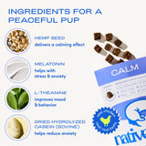 Native Pet Calming Chews for Dogs - Melatonin for Dogs Anxiety Relief - Grain Free All Natural Hemp Calming Treats & L-Theanine Helps Manage Stress & Separation Anxiety - Puppy Sleep Aid - 60 Chews