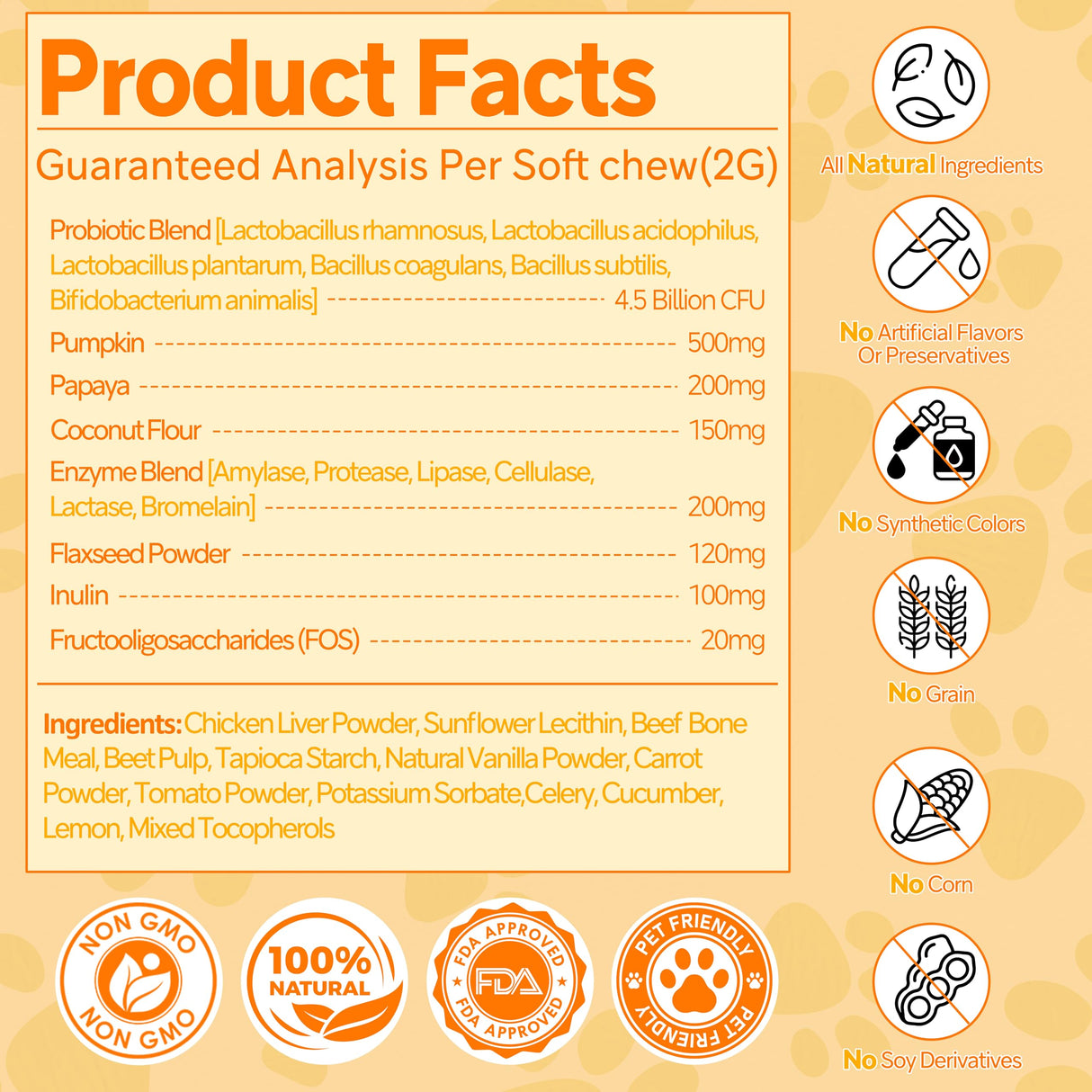 Probiotics for Dogs - 6 Digestive Probiotics & 6 Enzymes for Itchy Skin,Digestion & Gut Support,Helps Diarrhea, Yeast Infection, Upset Stomach,Allergies & Immune System Support-150 Chews