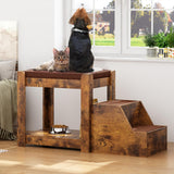 SogesPet Dog Window Perch with Stairs, Large Dog Window Seat for Home with Non-Slip Removable Soft Pads, Indoor Dog Perch to Look Out Window, Pet Window Perch for Dogs with Steps, Rustic Brown