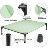 Soft Mesh Elevated Pet Bed for Large Medium Dogs Outdoor Resting Cot with Water-Resistant, Air-Permeable, Cooling and Anti-Skid Portable Dog Bed, Up to 120 lbs, 43.2" L x 31" W x 7.5" H, Green