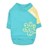 Puppia Spring/Summer PAWISH Dog Shirt Trendy Fashionable Cute Dog Apparel, Aqua, Medium