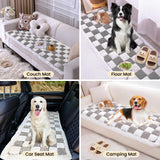 TiInsta Backseat Pet Bed Mat,Dog Bed for Car,Dog Seat Cover for Car Back Seat, Non-Slip Travel Pet Mat, Fit for Backseat Extenders and Seat Covers (Light Gray&White)