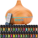 Ultimate Aromatherapy Diffuser,Essential Oil Set,Essential Oil Diffuser,Ultrasonic Diffuser with 550ML Tank Ideal for Large Rooms, Waterless Auto Off,Adjustable Timer,7 LED Light Colors and Mist Mode