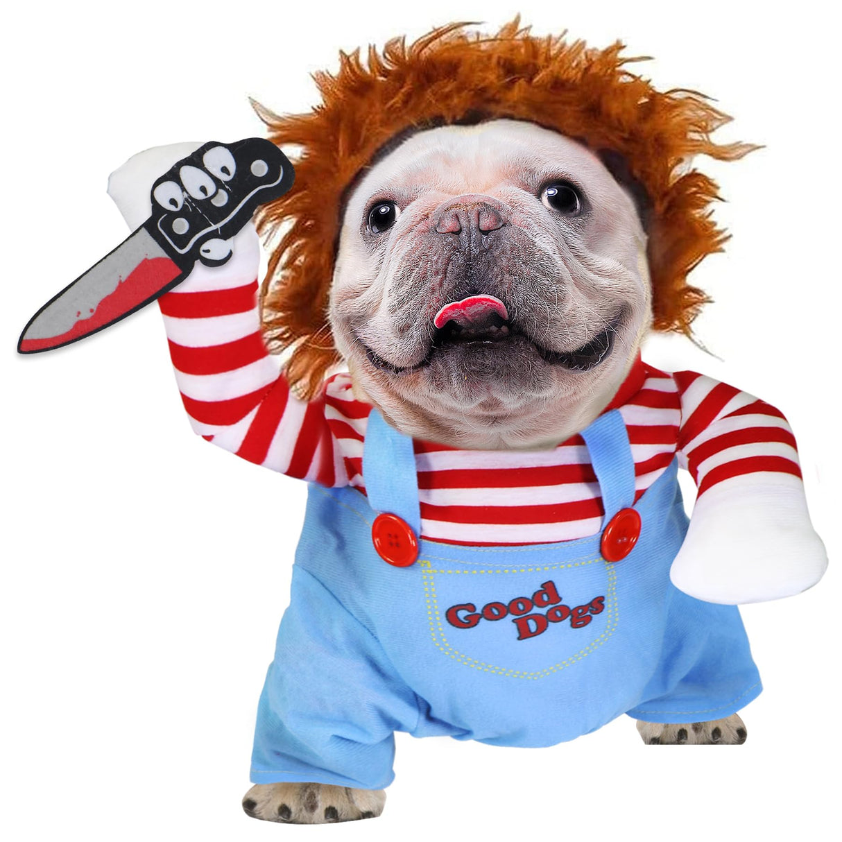 GOYOSWA Dog Halloween Costumes, Pet Deadly Doll Dog Costume Funny Dog Costumes Dog Halloween Costume Clothes for Small Medium Large Extra Large Dogs Pets (Large)