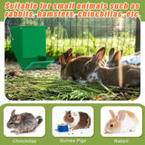 Maxcheck 4 Pcs Rabbit Feeder for Cages Small Animal Food Dispenser with Lid Metal Rabbit Feeders Outside for Guinea Pig(4.7 Inches,Green)