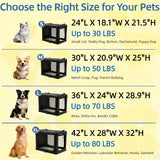 Simple Deluxe Collapsible 24 Inch Dog Crate for Small Dogs, Portable Travel Dog Crate 3-Door Foldable Soft Kennel with Durable Mesh Windows for Indoor & Outdoor, Black