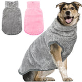 KAYCOWZA Dog Jacket for Cold Weather, 2 Pack Cozy Winter Warm Turtleneck Pet Coat Clothes for Large Medium Small Dogs, Fleece Adjustable Pullover Dog Vest Sweater (M-XXL)