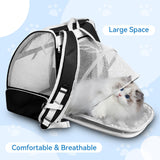 VeluXanipyr Cat Backpack Carrier,Expandable Pet Carrier Backpack for Cat and Small Dogs,for Hiking, Camping and Travelling Use,Collapsible Carrier with Breathable Mesh,Gray