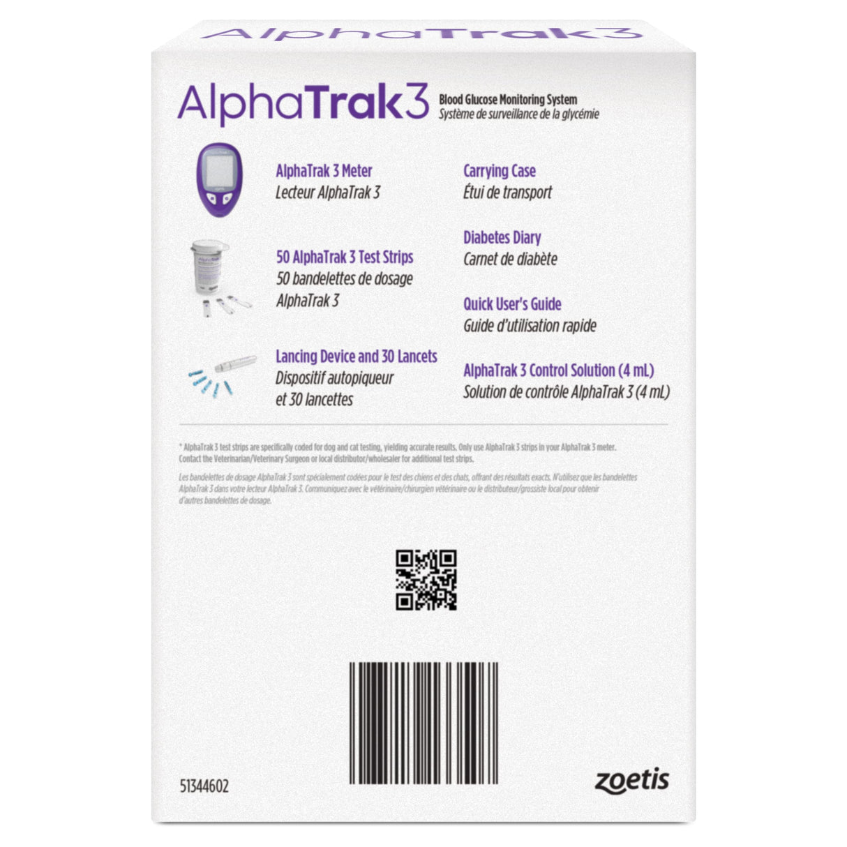 AlphaTrak 3, 8 Piece Pet Blood Glucose Monitoring Kit for Diabetic Cats, Dogs, and Horses All-in-One Solution for in-Clinic Or at Home, with Digital Results, Purple