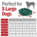 Majestic Pet 52 Inch Bagel Calming Dog Bed Washable – Cozy Soft Round Dog Bed with Spine Support for Dogs to Rest their Head - Fluffy Donut Dog Bed 52x35x11 (Inch) - Round Pet Bed X-Large – Green
