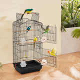 VEVOR 41-inch Open Top Large Parrot Bird Cage, Hanging Bird Cage for Parakeets Finches Canaries Lovebirds Cockatiels Budgies Small Quaker Conures Travel Pet Flight Birdcage with Swing and Perch