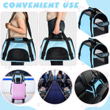 Clysee 2 Pcs Pet Carrier, Soft Sided Pet Travel Carrier for Cats, Airline Approved Kitty Portable Dog Bags for Traveling Little Dogs, Rabbits, Puppy, Cat(S,Blue)