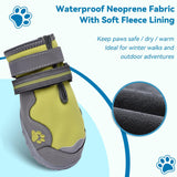 Hipaw Dog Booties for Winter,Snow Boots for Small Medium Large Dogs,Waterproof Dog Rain Shoes,Non-Slip Paw Protector for Outdoor Walking,Hiking,Indoor Hardwood Floors