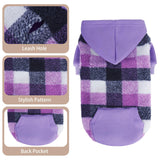 PUPTECK Dog Hoodie Puppy Sweatshirt Warm Dog Sweater Winter Clothes Cold Weather Coats for Small Medium Large Dogs, Purple, S/M