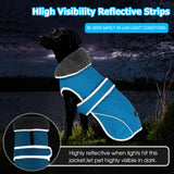 Dogcheer Dog Coat, Waterproof Dog Jacket Reflective Pet Winter Coat with Adjustable Hook & Loop, Christmas Puppy Fleece Jacket Warm Turtleneck Snowsuit for Small Medium Large Dogs - Sky Blue, L