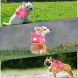 OUOBOB Dog Harness with Backpack, Adjustable Dog Backpack Harness for Small Medium Dogs, No-Pull Breathable Backpacks for Dogs to Wear, for Traveling, Hiking, Camping, Training, Pink L
