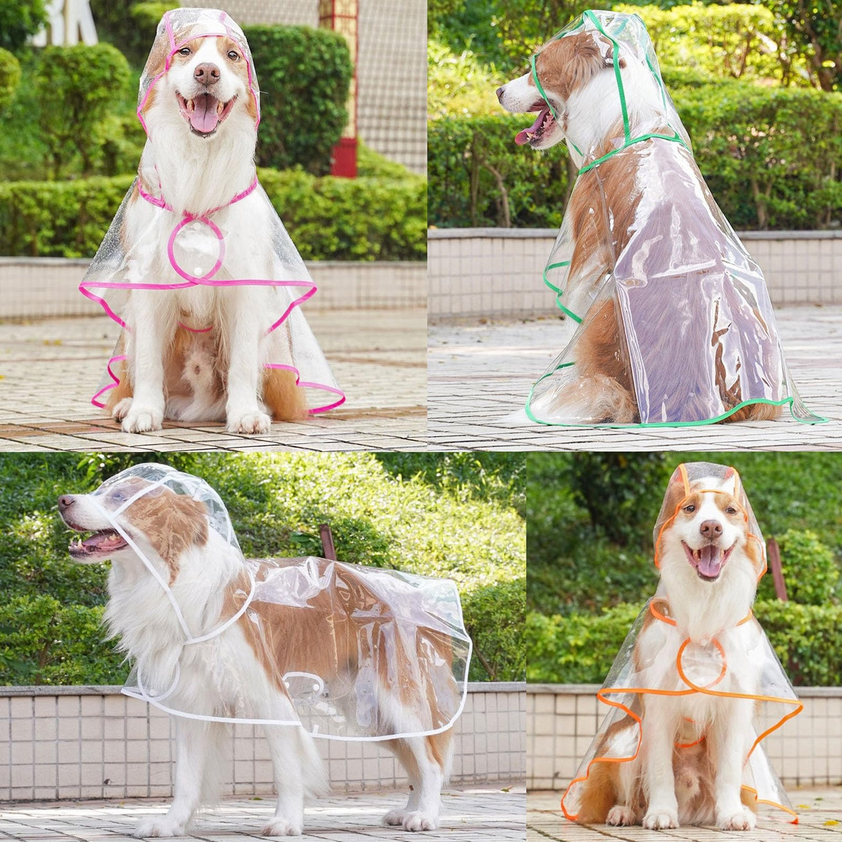 Dog Raincoat, Dog Jacket Hooded Slicker Poncho, Transparent Water Proof Resistant Rain Snow Pet Clothes for Small Medium Large Dogs Blue 8XL