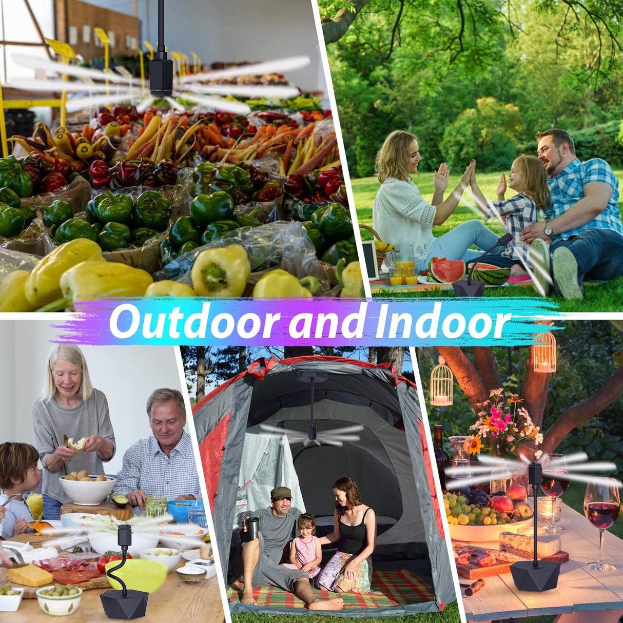 4 Pack Fly Fans for Tables Outdoor Patio, Fly Repellent Fan Fly Spinner Table Top, Food Bug Fans to Keep Flies Away for Picnic, Barbeque, Party