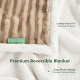 FWERDG Waterproof Dog Blanket for Large Dogs - Washable Pet Throw Blanket for Couch Bed Protector, Cozy Fleece Calming Dog Blankets for Indoors & Outdoors, Linen, 50"x60"