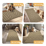 Tindbea Dog Mat for Muddy Paws,Absorbs Moisture Dirt Non-Slip Washable Mud Mat for Dogs,Soft Rubber Backing Front Inside Pet Rug for Entryway, Mud Dog Paws, Patio(20"x31.5",Light Taupe)
