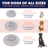 Active Pets Premium Large Donut Dog Bed, Fits Up to 100 lbs, Removable Cover & Washable Cushion, Plush Long Pile Faux Fur Fabric, Portable Dark Grey Pet Bed Furniture for Big Adult Canines & Cats