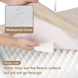 EHEYCIGA Waterproof Dog Bed Orthopedic 30"x20", Memory Foam Pet Bed for Medium Dogs, Washable Pet Mat with Removable Cover, Beige