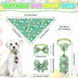 Reginary 120 Pcs Easter Dog Bandanas Bulk Dog Bows Set Bow Ties Cat Scarf Colorful Washable Triangle Pet Kerchief Cute Bib for Summer Small Medium Large Pets Grooming Accessories Costume