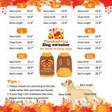 HUMLANJ Thanksgiving Knitted Dog Turtleneck Sweater Dog Sweaters Turkey Warm Pullover Sleeveless with Leash Hole for Puppy Doggy Doggie Yorkshire Chihuahua Pug(XL)