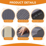 Dog Stairs for Small Dogs, 4-Step Dog Ramp for Bed 19.7" H, Dogs Steps for Bed, Couch, Pet Stairs with Non-Slip Bottom Design, Cat Scratching, High Density Foam Portable Pet Steps, Indoor, Grey