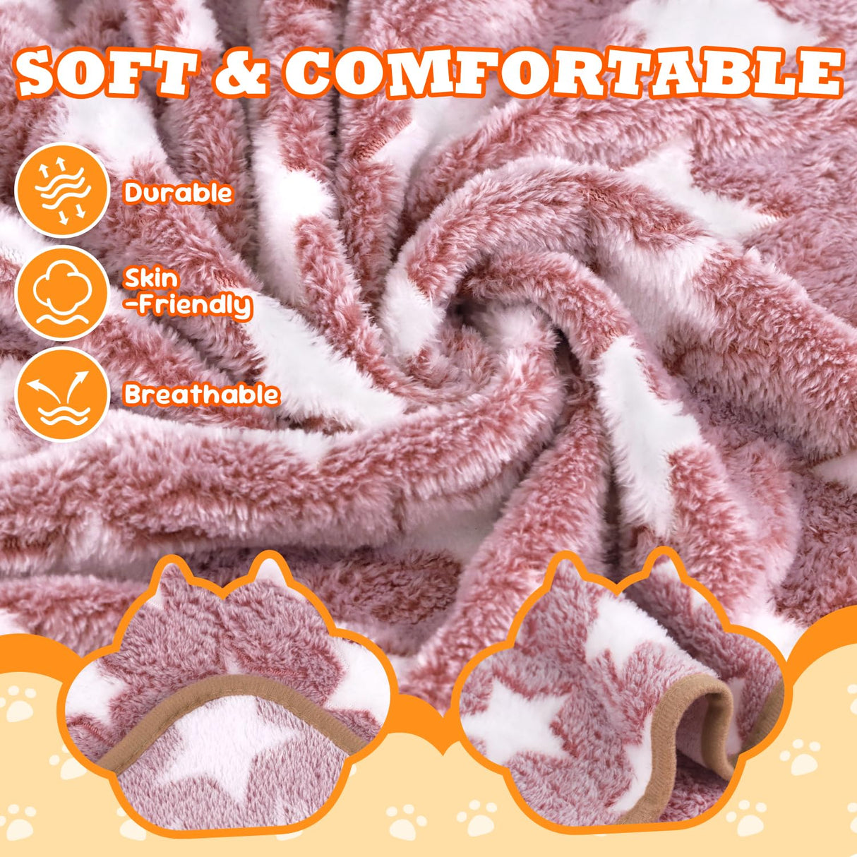 3 Pcs Dog Blanket Super Soft Pet Puppy Blankets Calming Dog Blankets for Small, Medium Large Dogs Warm Sleep Mat Washable Dog Blanket for Puppy Cat (42"×30")