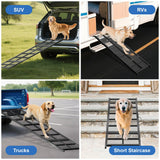 Dog Ramp for Car, 74"x 20" Large Folding Pet Stair Ramp with Non-Slip Mesh, Extra Wide Dog Steps for Medium & Large Dogs Up to 300LBS, Outdoor Portable Dogs Cars Ramp for Car SUV, Truck, RV