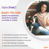 AlphaTrak 3, 8 Piece Pet Blood Glucose Monitoring Kit for Diabetic Cats, Dogs, and Horses All-in-One Solution for in-Clinic Or at Home, with Digital Results, Purple
