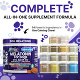 Dreamy Paws Melatonin for Dogs Dog Calming Sleep Supplement - Melatonin GABA Tryptophan Valerian Magnolia Bark Passion Flower Magnesium Ashwagandha Restful Sleep 90 Chews Beef Flavor by Clean Pets
