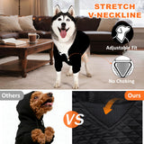 2 Pack Dog Hoodie for Medium Large Small Dogs, Soft Warm Dog Sweater Jackets Winter Fall Pet Hooded Clothes Custume Dogs Sweatshirt with Leash Hole and Pocket, Black ans Grey, ML