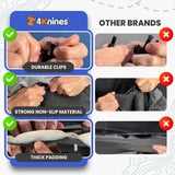 4Knines Hard Bottom Back Seat Extender for Dogs – Waterproof Dog Car Seat Cover – Heavy Duty Backseat Protector for Cars, SUVs, Trucks – Built-in EZ Open Door Protector (Patent Pending) Grey, Regular
