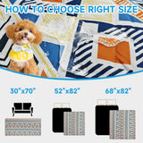 YOSEPATI Waterproof Dog Blanket, Bohemian Dog Bed Cover Pet Blanket, Reversible Sofa Couch Cover for Dogs Washable, Protect Furniture Bed Couch Sofa for Puppy Cat (Blue Medallion, 68×82 Inch)