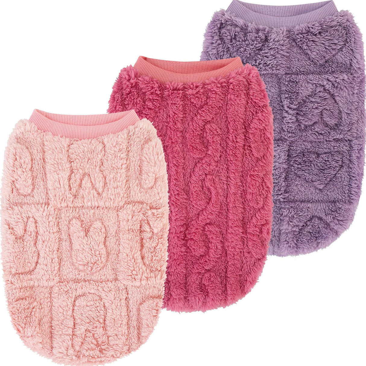 XPUDAC 3 Pack Dog Sweater, Dog Winter Coat with Cute Pattens Pullover Stretchy Fleece Pet Sweaters for Small Medium Dogs Girl boy- 4XL