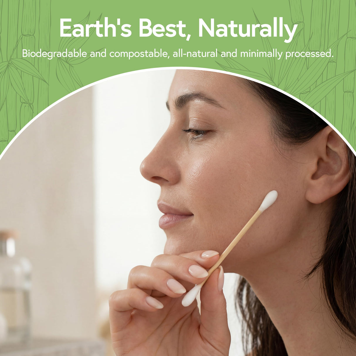100% Bamboo Cotton Ear Swabs (200-Pack) | Double Tipped Ear Cotton Buds for Beauty & Personal Care | FSC Certified & Hypoallergenic | Suitable for All Ages & Pets | Biodegradable & Disposable