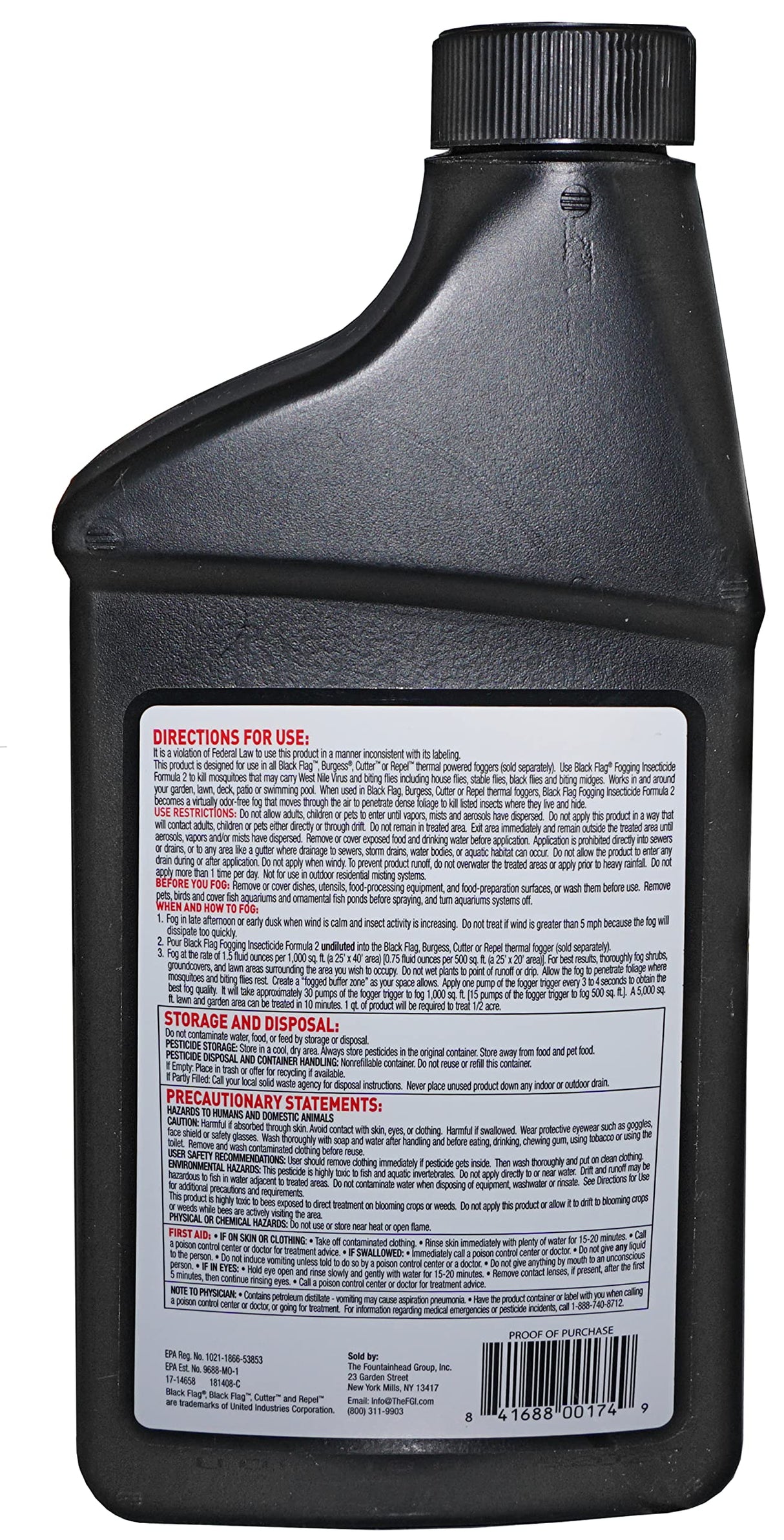 Black Flag 190107 Electric Insect Fogger for Killing and Repelling Mosquitoes, Flies, and Flying Insects Outdoors, Yellow & Black & 190255 32Oz Insect Fogger Fuel, 32 Ounce