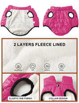 AURUZA Dog Winter Coat, Warm Waterproof Dogs Jacket Small Pet Vest for Medium Dogs Windproof Pet Fleece Vest Snow Jacket for Cold Weather(Hot Pink,3XL)