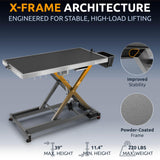 KANIS Professional Electric Dog Grooming Table - Heavy Duty, Height Adjustable Pet Grooming Table w/Leveling Wheels, Dog Grooming Arm, Anti Slip Tabletop & Tool Organizer (Grey, 49")